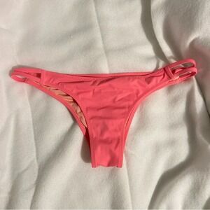 Victorias Secret The Classic Itsy Bikini Bottom Coral Pink Double Strap Small